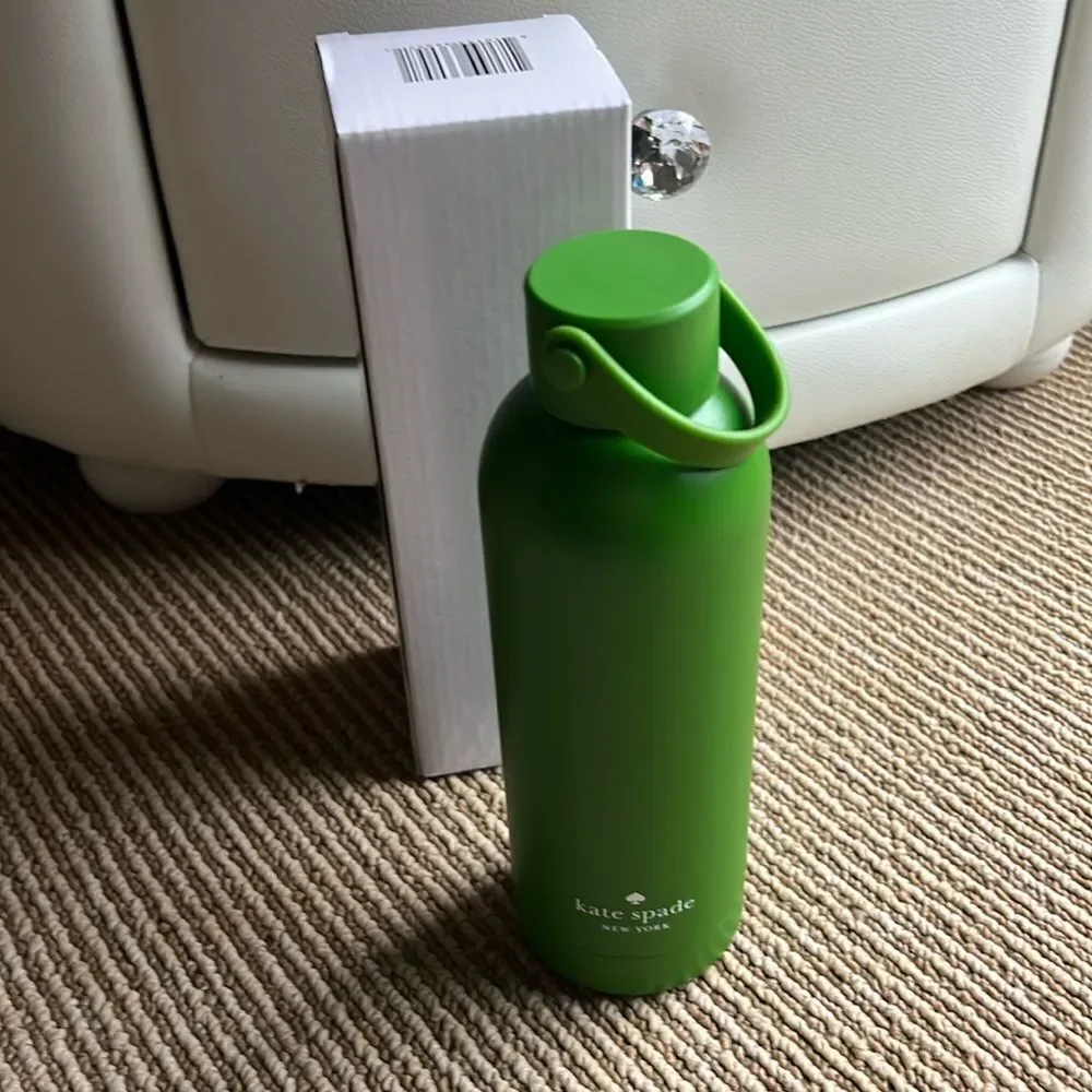 NEW Kate Spade Outlet Green Insulated Stainless Steel Water Bottle 16oz - Picture 2 of 4